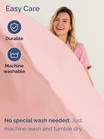 Extra Deep Pocket Queen Sheet Set - 4 Piece Breathable & Cooling Bed Sheets - Hotel Luxury Sheet Set - Soft, Wrinkle Free and Comfy - Easily Fits Extra Deep Mattresses - Deep Pocket Baby Pink Sheets
