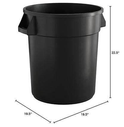 20 Gallon Black Round Commercial Trash Can