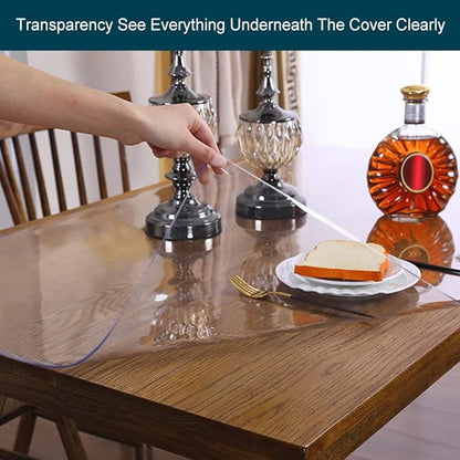 Clear Plastic Chair Mat for Carpeted Floor Protection PVC Table Cloths Vinyl Transparent Tablecloth for Office Writing Children Study Work Desktop Cover Mat Pad Dust Water Proof Easy Clean 32x48 inch