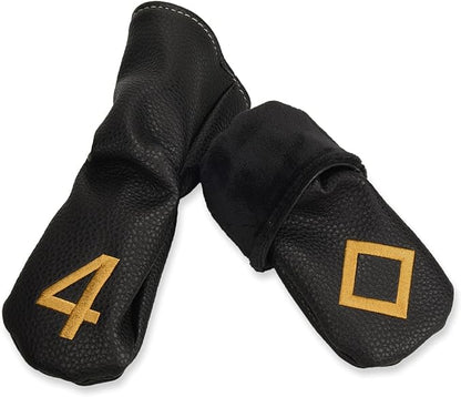 10pcs /Set Black Hybrid Iron Head Covers Protector with Large Gold No.