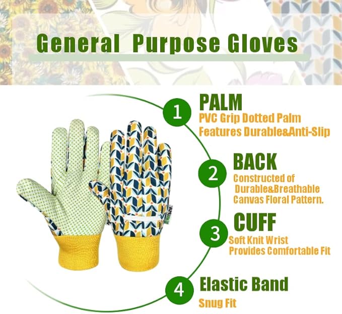 Thorn Proof&Puncture Resistant Gardening Gloves with Grip,Garden Gloves for Women, Leather Work Gloves,Gifts