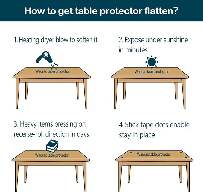 42 X 90 inch Large Clear Plastic Tablecloth Vinyl Rectangle Wood Furniture Wipeable Table Cloth Protector Thick Countertop Protective Cover PVC Desk Dining Glass Tabletop Protection Pad Easy Clean