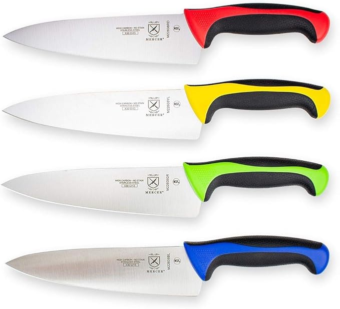 Mercer Culinary Mercer Cutlery Millennia 8" Chef's Knife Color-Coded | 4-Piece Knife Set, High Carbon