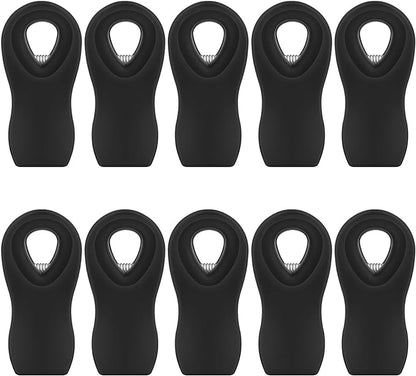 Magnetic Chip Clips, 10 Pack Plastic Bag Clips with Magnet, Black Snack Clips for Food Storage and Refrigerator