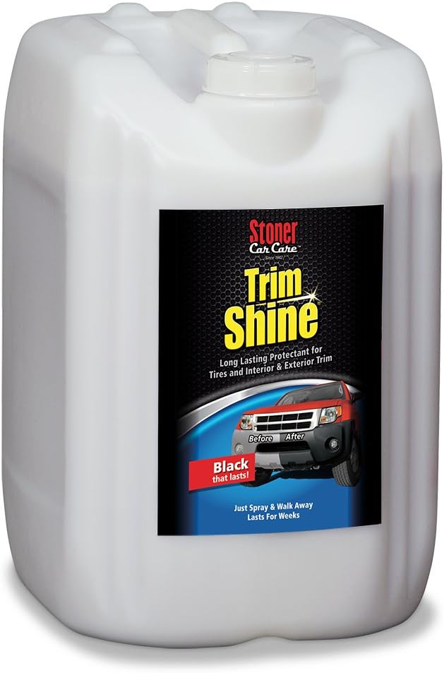 Stoner Car Care 91069 Trim Shine – Vinyl and Plastic Protectant for Interior and Exterior Detailing, Restores OEM Color, Adds Shine, UV and Water Protection – 5 Gallons
