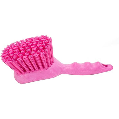SPARTA 40541EC26 Plastic Scrub Brush, Utility Brush, Kitchen Brush With Hanging Hole For Cleaning, 8 Inches, Pink