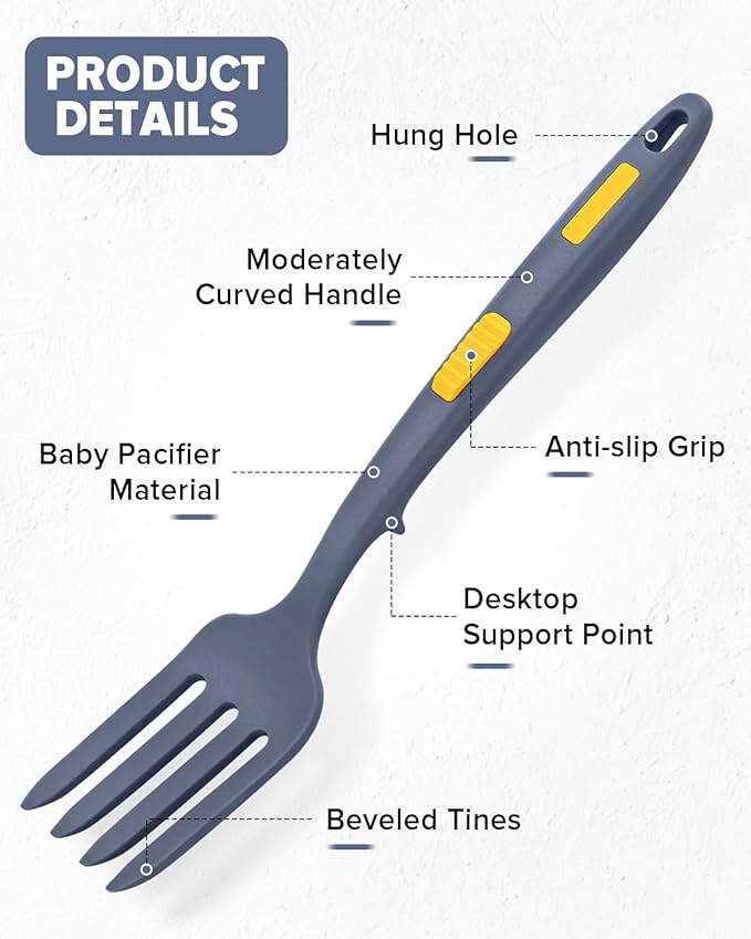 Silicone Flexible Long Handler, 11.6 Inch Heat Resistant Cooking Tool, Non Stick Mixer for Ingredients, Food Mash, Egg Whisk (GT)