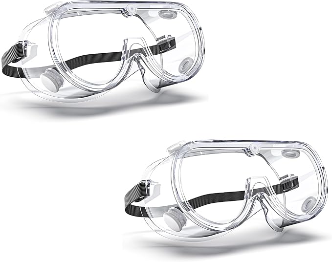 Anti-Fog Indirectly Vented Lab Safety Goggles Over Glasses
