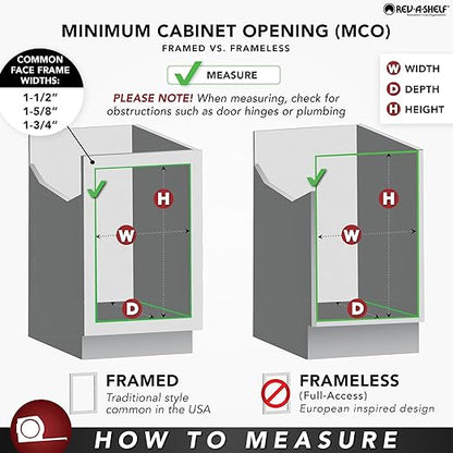 Rev-A-Shelf 53WC-1527SCDM-213 Double 27 Quart Pull-Out, Orion Gray