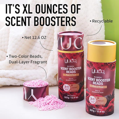 YUCO Scent Beads Laundry Natural,Ultra-Concentrated Two-Color Laundry Beads,Effective Fabric Deodorizer,Soften,Static Free,Microcapsule Tech Scent Lock Fresh Last 12Weeks(Lavender Amberwood,12.6OZ)