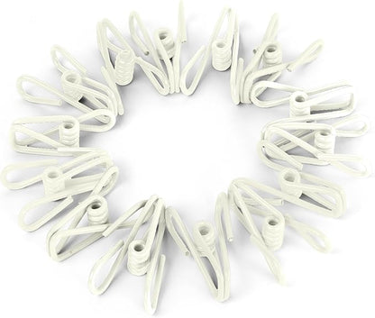 30 Pack White Chip Bag Clips for Food - PVC 2 Inch Coated Sealer for Sealing Food - Paper Holder, Clothesline Clip for Laundry Hanging, Kitchen Bags, Multipurpose Clothes Pins