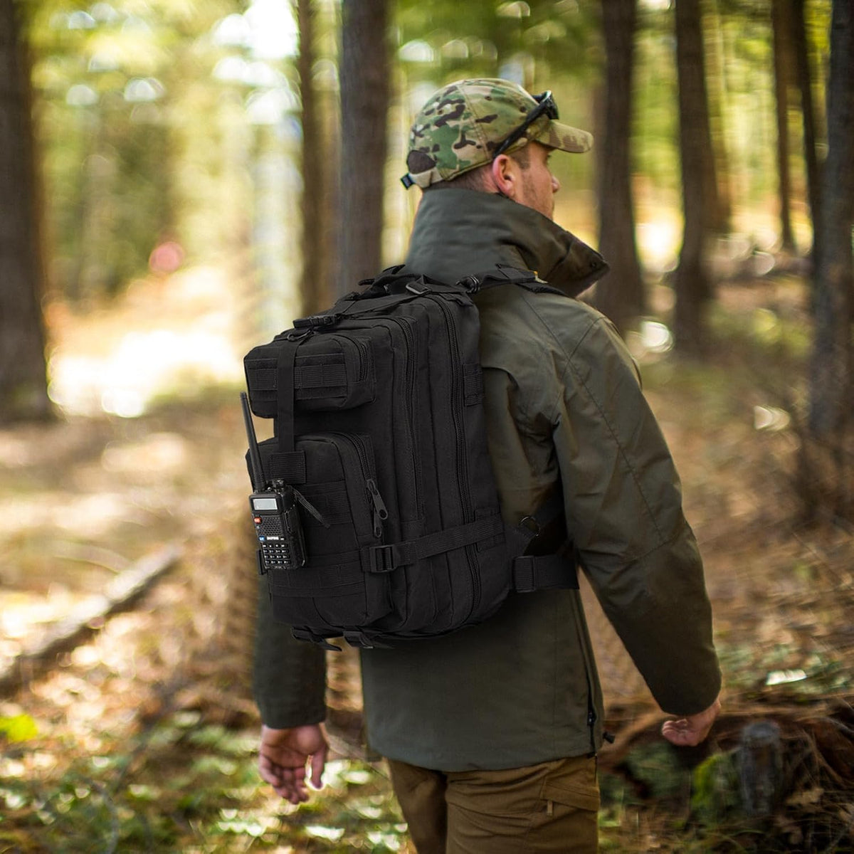 Small Military Tactical Backpack, 30L Tactical Assault Bag for Men, Army Assault Rucksack GYM Hiking Backpack Bug Out Bag Black