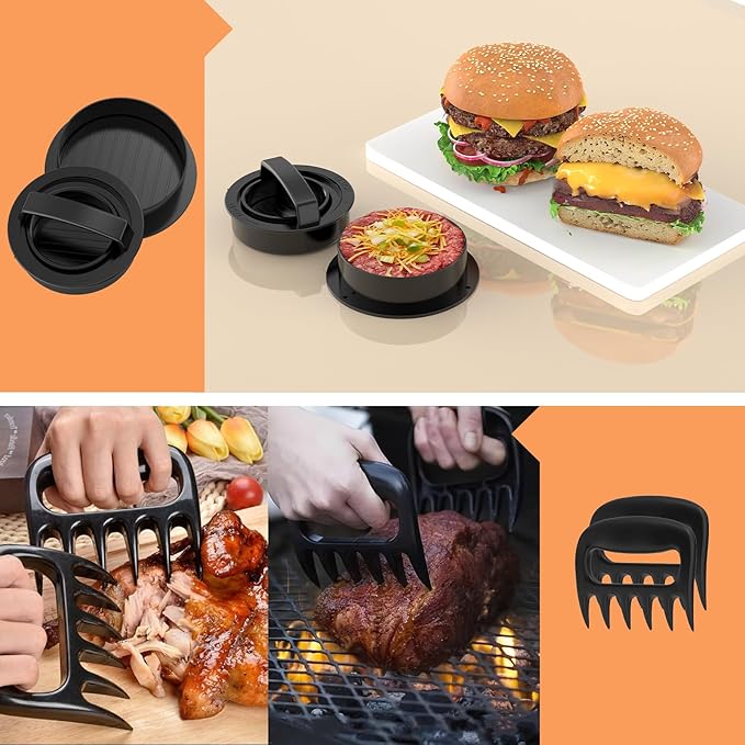 #8 Meat Grinder, 3200W Max Electric Heavy Duty Sausage Stuff, Rotary Cheese Grater with 3 Interchangeable Blades, 2 Blades, 3 Plates, 4 Sausage Tubes, Kibbe, Burger Press & Meat Claws