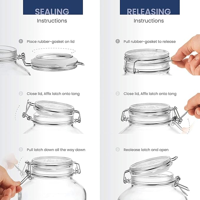 Bormioli Rocco Fido Clear Glass Jar with 85 mm Gasket,0.5 Liter (Pack of 2)