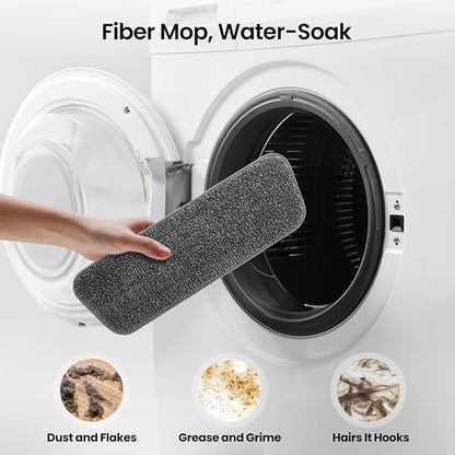 Spray Mops for Floor Cleaning, Xlife Microfiber Dust Mop with 3 Washable Pads Mop with Sprayer Wood Mops Commercial Home Use for Wood Hardwood Laminate Ceramic Tiles Floor-Gray (No Cleaner)