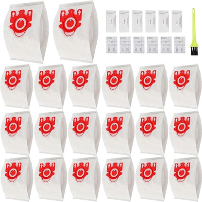 20 Packs 3D Airclean FJM Vacuum Cleaner Bags Replacement for Miele Compact C1 Vacuum Bags,Compact C1,C2,S6000-S6999,S4000-S4999,S700,S500-S578 Vacuum with 6 Motor Protection Filters,6 AirClean Filter