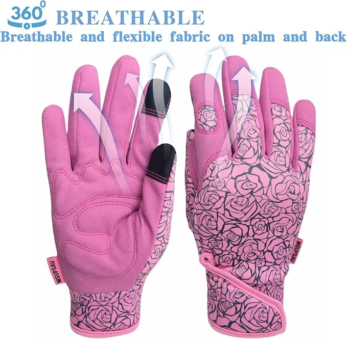 Thorn Proof&Puncture Resistant Gardening Gloves with Grip,Garden Gloves for Women, Leather Work Gloves,Gifts