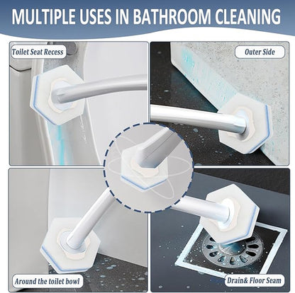 Disposable Toilet Bowl Wand Refills, Wand Replacement Head for Bathroom Deep Cleaning, Disposable Toilet Cleaner Refill Pads Compatible with Most Toilet Brushes(50 Packs)