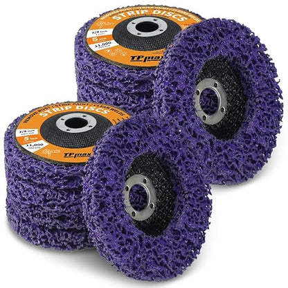 5" x7/8'' Stripping Discs Rust Remover Wheel Remove Paint and Oxidation Poly Strip Wheel Disc Abrasive Angle Grinding Wheel - 10 Pack(Purple)