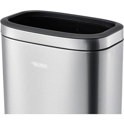 Global Industrial 10-1/2 Gallon Stainless Steel Slim Open Top Receptacle