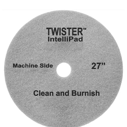 Diversey DD800430 TASKI Twister Intellipad Diamond Coated Floor Machine Cleaning Pad, Made in USA, Burnish to High Super Gloss Finish, Grey/Brown, 27-inch (Pack of 2)