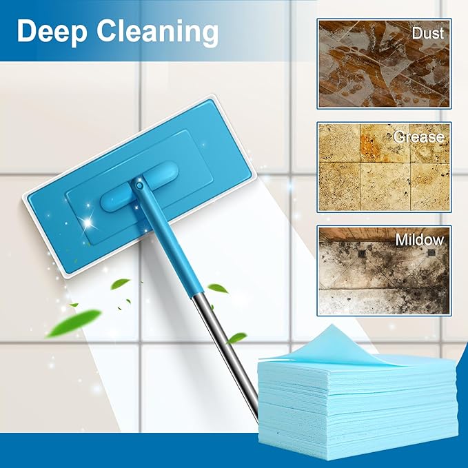 Eco Floor Cleaner Sheets, 60Pcs(Up to 120Load) Plastic Free Hardwood Cleaning Sheets Household Cleaner for Mopping, Safe for Pets & Kids
