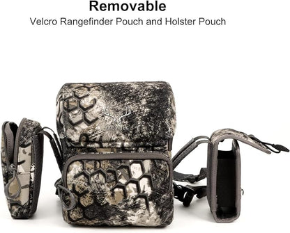 Binocular Harness Chest Pack: Waterproof Bino Case with Rangefinder Pocket for Birdwatching and Hiking