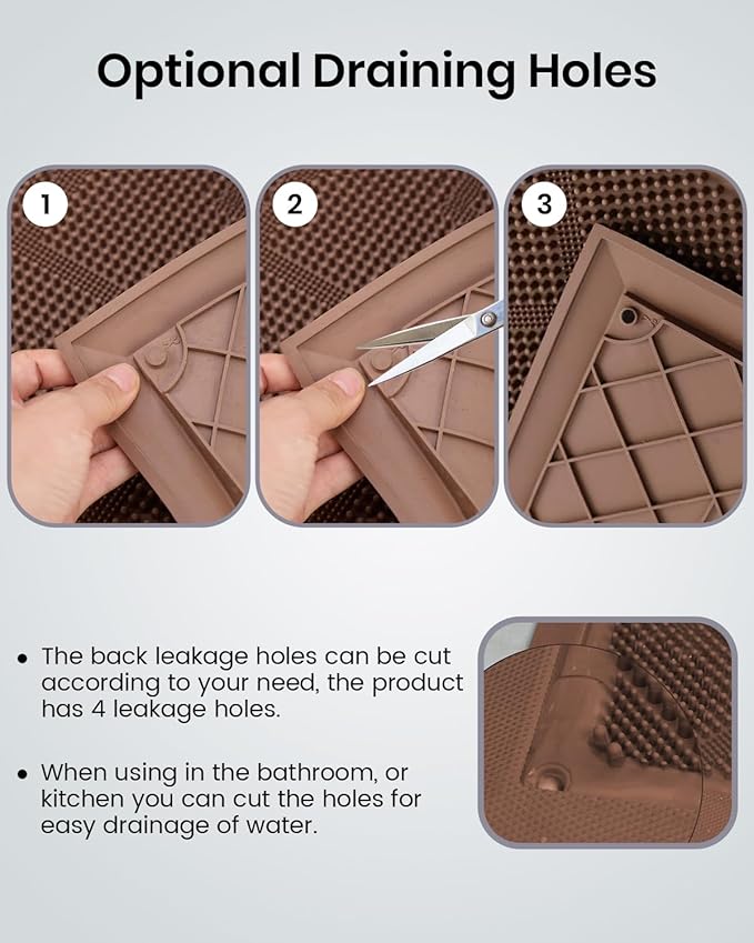 HAMARA Front Door Mat for Outside Entrance 35.5"x17" – Anti-Slip Dirt-Trapping Waterproof Rubber Indoor & Outdoor Mat with Textured Surface for Entryway - Heavy Duty All Weather Doormat – Beige