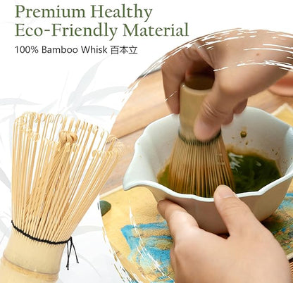 Matcha Whisk Set, Pink Matcha Bowl with Spout, 8PCS Matcha kit, Matcha Whisk and Bowl, Matcha Chasen, Bamboo Scoop, Scoop Rest, Sifter and Tea Towel, Gifts and Ceremony Set for Macha Lovers.(Pink)