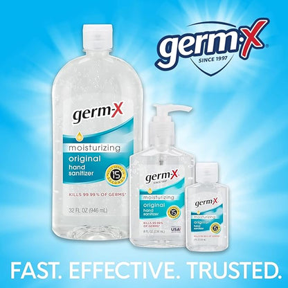 Germ-X Original Hand Sanitizer Gel, Mini Travel Size for On-The-Go, Display Pack, Back to School Supplies , 2 Fl Oz (Pack of 24)