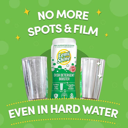 Lemi Shine Dish Detergent Booster, Hard Water Stain Remover, Multi-Use Citric Acid Cleaner 10 oz, Pack of 3