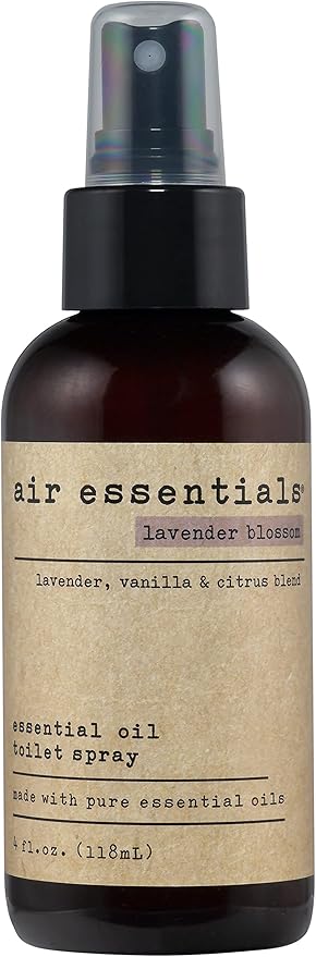 Air Essentials Essential Oil Toilet Spray - Odor Eliminator & Air Freshener - Made with Pure Essential Oils - Lavender Blossom - 4 Ounce