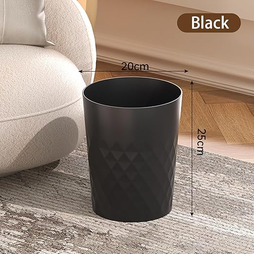 2 Pack Small Trash Can 1.8 Gallon Bathroom Garbage Can Waste Basket Recycling Bin for Dorms Bedrooms Offices Kitchens, Black