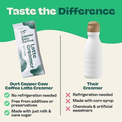 Copper Cow Coffee Pour Over Vietnamese Coffee Pouches + Sweetened Condensed Milk Creamers (8 Coffees & 8 Milk Creamers) | Churro Lattes, No Refrigeration Needed, Travel Friendly Ground Coffee