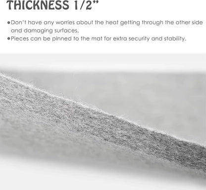Wool Pressing Mat for Quilting - 17" x 24" Extra Large Felt Ironing Pad 1/2" Thick, 100% New Zealand Wool for Ironing, Sewing, Cutting on Ironing Board, Tabletop, Dryer, Countertop