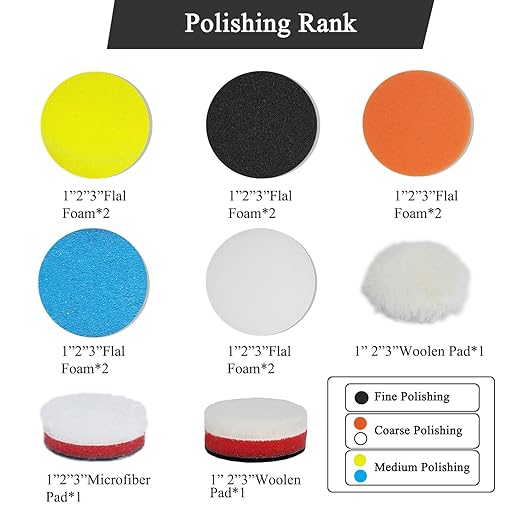 Car Foam Polishing Buffing Kit, Polishing Buffing Pads, Wool Pads, Polishing & Buffing Wheels,for Headlights & Body Foam Wax & Buffer Kits (44)