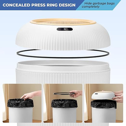2 Pack Automatic Trash Can 12L /3 Gallon and 10L /2.64 Gallon Bathroom Trash Bin with Lid Touchless Small Smart Motion Sensor Garbage Cans for Kitchen, Bathroom,Living Room and Bedroom