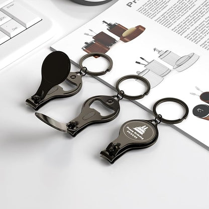 100pcs Personalized 4 in 1 Multi Function Bottle Opener, Nail Clipper, Wedding Favors Brewery, Private Customized, Black, Multitool Gifts for Men