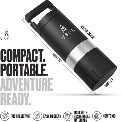 VSSL Java G45 Manual Coffee Grinder | Coffee for Camping | Bean Grinder | Travel Pour Over | Stainless Steel Conical Burr | ~ 45 Gram Capacity | Extendable Grind Handle | 50 Grind Settings | Black