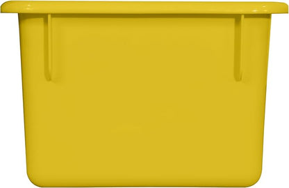 Wood Designs Cubby Storage Bin, Heavy Duty Plastic Containers for Kids Yellow Cubby Tray Set of 12