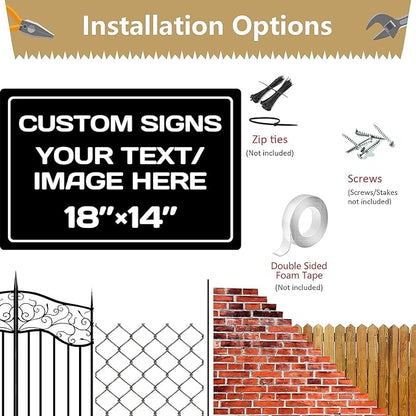 Custom Sign,Personalized Metal signs,Aluminum Weatherproof Metal Sign,Multiple Sizes Custom Personalized Text And picture Here,hazard sign,garden sign,custom door sign,Customised business signs(18*14 Inch)