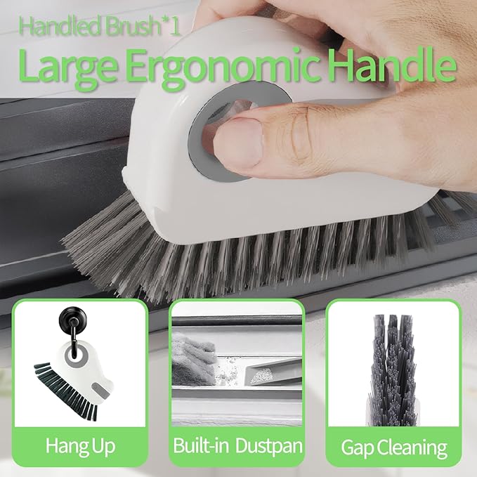 13Pcs Crevice Cleaning Brush Set, Window Groove Cleaning Brush Kit Hard Bristle for Sliding Door, Sill, Tile Lines, Shutter, Corner, Grout, Sink
