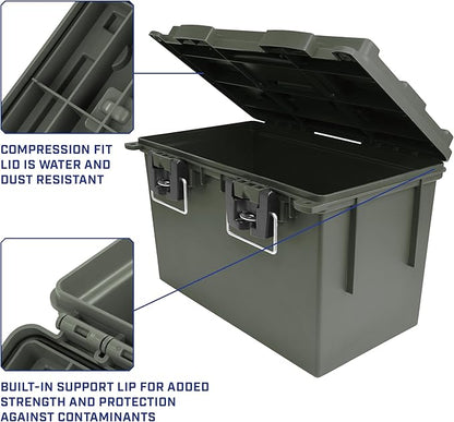 Sheffield 12774 XL Storage Bins With Lids, 2-Pack Stackable Storage Bins, Made in USA, Lockable and Water-Resistant Containers with Lids, Plastic Containers for Home, Classroom, and Dorm