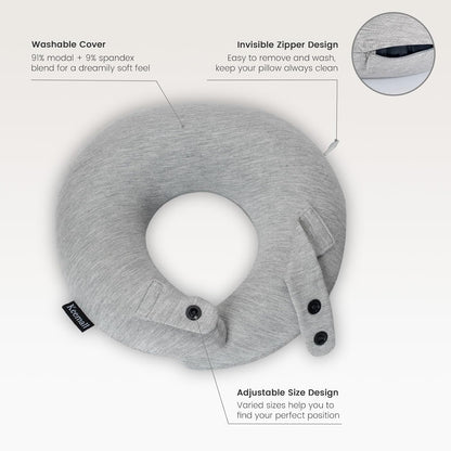 Inflatable Travel Pillow, Upgraded Travel Neck Pillow for Airplane Neck Support Sleeping - 3rd Generation, Double Comfort Plane Pillow - Portable Travel Essentials