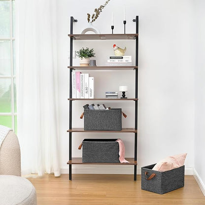 GRANNY SAYS Storage Baskets for Shelves, Closet Organizer Bins, Clothes Storage Bins with Metal Frame, Large Baskets for Organizing and Storage, Collapsible, Dark Gray, 2-Pack