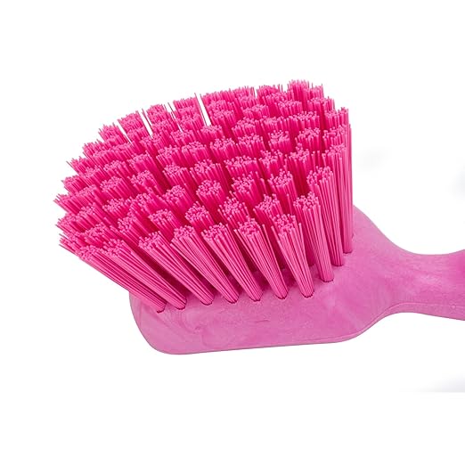SPARTA 40541EC26 Plastic Scrub Brush, Utility Brush, Kitchen Brush With Hanging Hole For Cleaning, 8 Inches, Pink