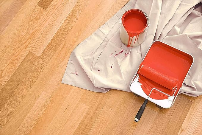 ZUPERIA Canvas Drop Cloth for Painting (Size 6'x9' Feet Pack of 4) Painters Drop Cloth for Painting, Furniture & Floor Protection All Purpose Thick Canvas tarp with Double Stitched Edges