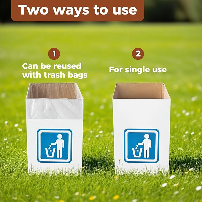 （10 Pack） 13 Gallon Disposable trash cans for parties,Reusable Pop up garbage can,In-Home Recycling Bins（Comes with 20 disposable trash bags）