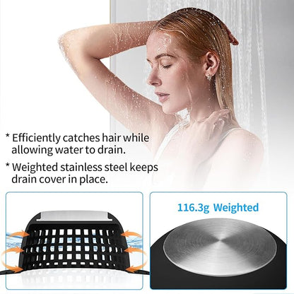 Shower Drain Hair Catcher, Bathtub Drain Cover Foldable Silicone Shower & Tub Protector for Pop-Up & Regular Drains