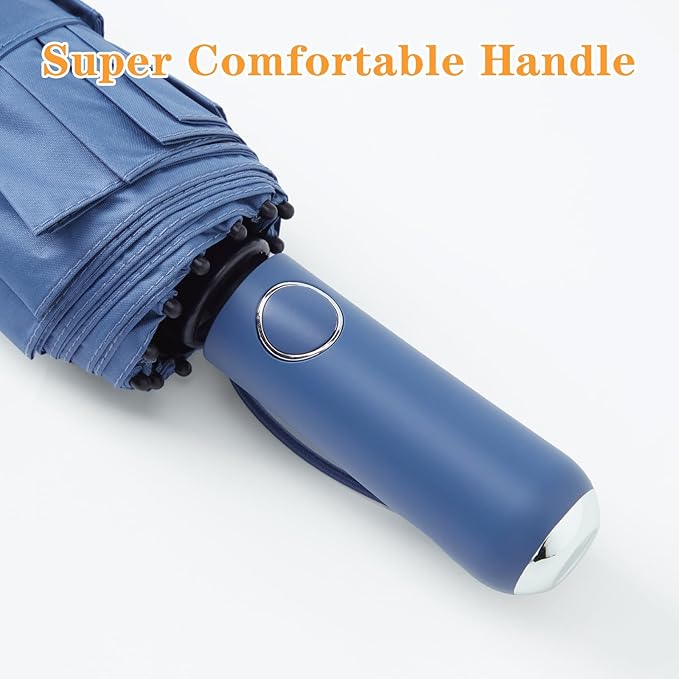 Large Double-Ribs Umbrella Automatic Folding Umbrella for Women Men, Travel, UPF 50+ UV Protection